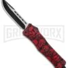 Atomic Defender Large OTF Automatic Knife Red Skull - Two Tone Drop Point -Grindworx Atomic Defender Red Skull DP OTF Auto TT GX 35867 jr large