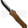 Atomic Defender Large OTF Automatic Knife Sand Brown - Two Tone Drop Point -Grindworx Atomic Defender Sand Brown OTF Auto TT Plain GX 33729 jr large