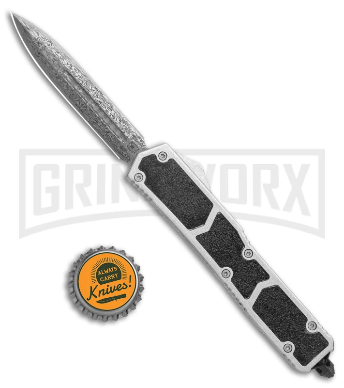 Atomic Slim Dagger Silver D/A OTF - Damascus Plain 7 Atomic Slim Dagger Silver D/A OTF - Damascus Plain - Image 5