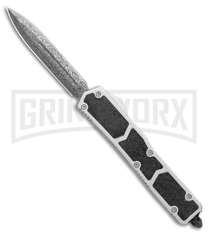 Atomic Slim Dagger Silver D/A OTF - Damascus Plain 3 Atomic Slim Dagger Silver D/A OTF - Damascus Plain