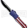 Atomic Defender Large OTF Automatic Knife Stars & Stripes Flag - Serr Two Tone