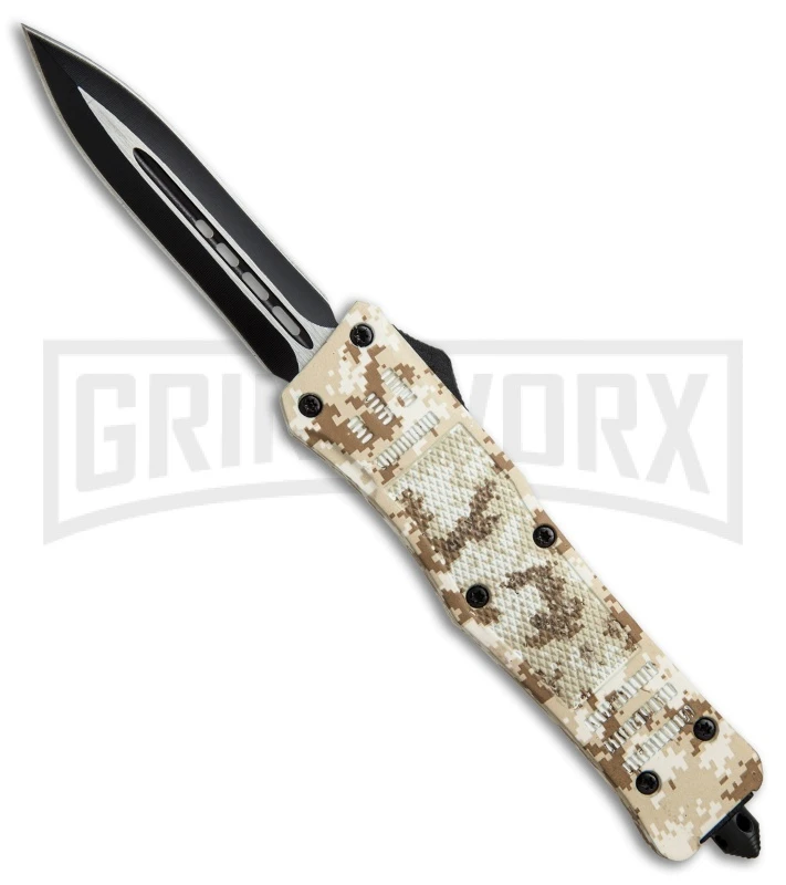 Atomic Defender Large OTF Automatic Knife Sand Digi Camo - Two Tone Dagger 3 Atomic Defender Large OTF Automatic Knife Sand Digi Camo - Two Tone Dagger