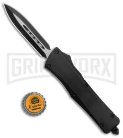 Atomic Lance Dagger Black OTF Automatic Knife - Two Tone Plain -Grindworx Atomic Lance Dagger Black OTF Auto TT GX 35347 jr bottlecap large