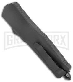 Atomic Lance Black OTF Automatic Knife - Two Tone Double Serr -Grindworx Atomic Large Shield Dagger Black OTF Auto TT Double Serr GX 38227 jr side large