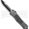 Atomic Defender Medium OTF Automatic Knife Gray - Two Tone Drop Point -Grindworx Atomic Medium Defender Gray OTF Auto DP TT GX 35855 jr large