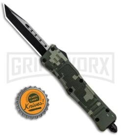 Atomic Defender Mini OTF Automatic Knife Green Digi Camo - Two Tone Tanto -Grindworx Atomic Mini Defender Green Digi Camo OTF Auto Tanto Black Plain GX 32296 jr bottlecap large