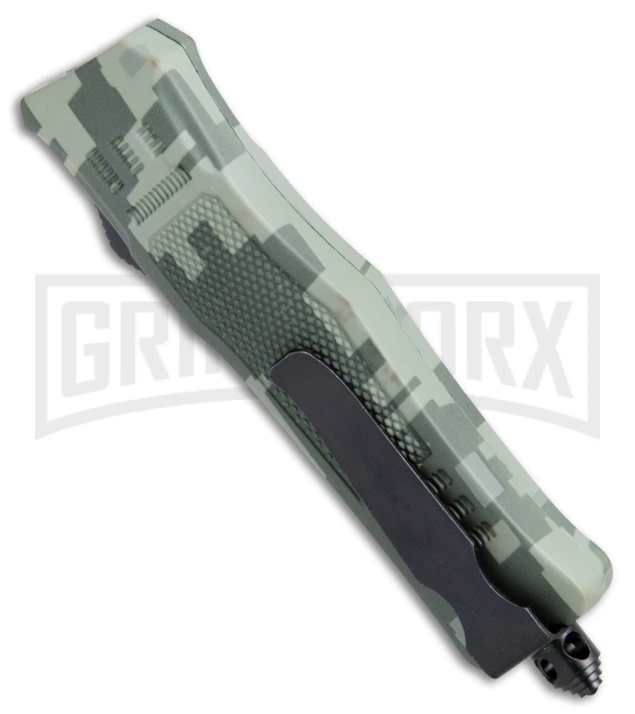 Atomic Defender Mini OTF Automatic Knife Green Digi Camo - Serr Two Tone Dagger 5 Atomic Defender Mini OTF Automatic Knife Green Digi Camo - Serr Two Tone Dagger - Image 3