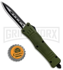 Atomic Defender Mini OTF Automatic Knife Dark Green - Two Tone Dagger 11 Atomic Defender Mini OTF Automatic Knife Dark Green - Two Tone Dagger -Grindworx Atomic Mini Defender Green OTF Auto Black Dagger Plain GX 32297 jr bottlecap large