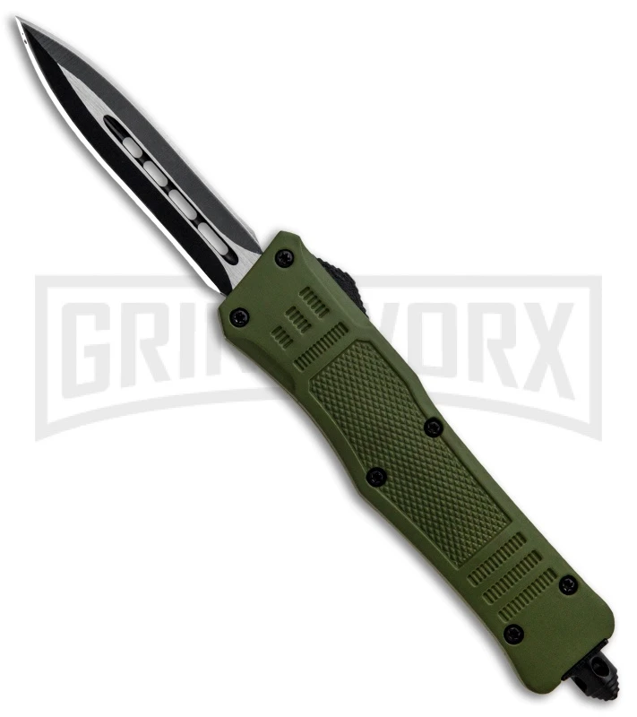 Atomic Defender Mini OTF Automatic Knife Dark Green - Two Tone Dagger 3 Atomic Defender Mini OTF Automatic Knife Dark Green - Two Tone Dagger