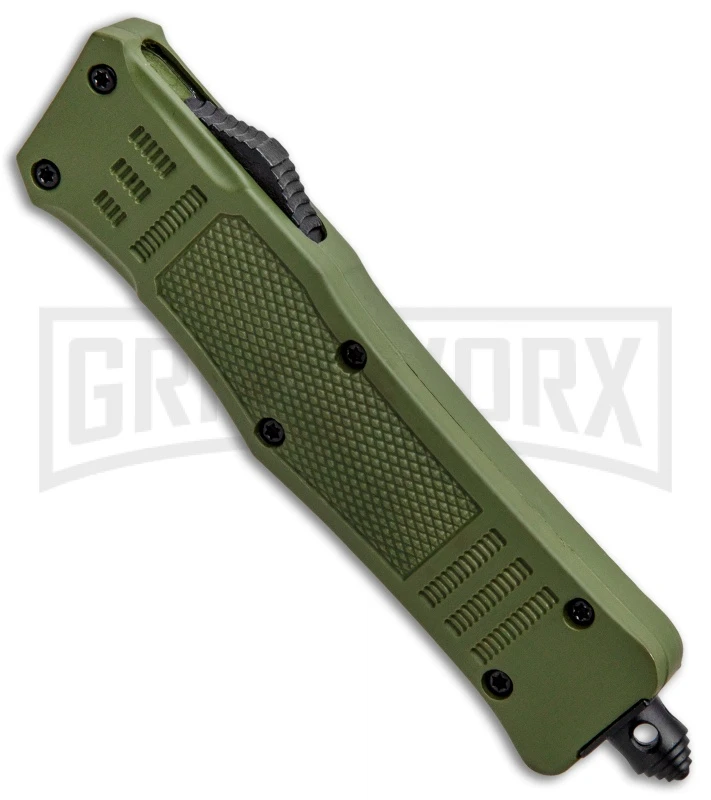 Atomic Defender Mini OTF Automatic Knife Dark Green - Two Tone Dagger 4 Atomic Defender Mini OTF Automatic Knife Dark Green - Two Tone Dagger - Image 2