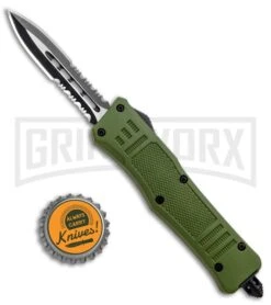 Atomic Defender Mini OTF Automatic Knife OD Green - Serr Black Dagger 11 Atomic Defender Mini OTF Automatic Knife OD Green - Serr Black Dagger -Grindworx Atomic Mini Defender OD Green OTF Auto Black Dagger Serr GX 33490 jr bottlecap large