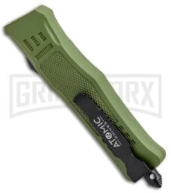 Atomic Defender Mini OTF Automatic Knife OD Green - Serr Black Dagger 9 Atomic Defender Mini OTF Automatic Knife OD Green - Serr Black Dagger -Grindworx Atomic Mini Defender OD Green OTF Auto Black Dagger Serr GX 33490 jr side large