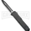 Atomic Shield Large Dagger Black OTF Automatic Knife - Two Tone Plain -Grindworx Atomic Shield Dagger Black OTF Auto Plain GX 34861 jr large