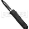 Atomic Shield Dagger Black OTF Automatic Knife - Plain -Grindworx Atomic Shield Dagger Black TT Plain BP 19060 jr large