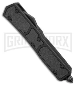 Atomic Slim Dagger Black OTF Automatic Knife - (3.4" Satin) -Grindworx Atomic Slim Dagger Black OTF Auto Satin BHQ 179299 jr spine201 large