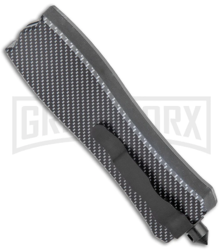 Belly Button Sim Carbon Fiber OTF Automatic Knife - Black Plain 5 Belly Button Sim Carbon Fiber OTF Automatic Knife - Black Plain - Image 3