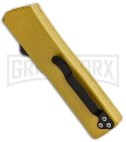 Bolt Desert Tan D/A OTF Automatic Knife - Satin Plain -Grindworx Bolt Desert Tan DA OTF Auto Satin GX 17179 jr side large