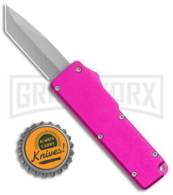 Chud Pink OTF Automatic Knife - Stonewash Tanto Plain 9 Chud Pink OTF Automatic Knife - Stonewash Tanto Plain -Grindworx Chud Mini Pink OTF Auto Pocket Clip BB Tanto GX 38556 jr bottlecap large