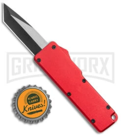 Chud Red OTF Automatic Knife - Black Tanto Plain 9 Chud Red OTF Automatic Knife - Black Tanto Plain -Grindworx Chud Mini Red OTF Auto Pocket Clip Black Tanto GX 38559 jr bottlecap large