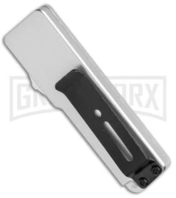 Chud Silver OTF Automatic Knife - Satin Tanto Plain -Grindworx Chud Mini Silver OTF Auto Satin Tanto GX 38494 jr side large