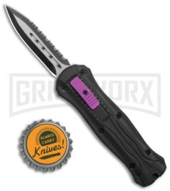 Coffin Blaster 2.0 Tactical Black/Purple DA/OTF Automatic Knife - Black Serr -Grindworx Coffin Blaster 2.0 Textured Black Purple DA OTF Auto Dagger TT Serr GX 37851 jr bottlecap large