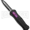 Coffin Blaster 2.0 Tactical Black/Purple DA/OTF Automatic Knife - Black Serr -Grindworx Coffin Blaster 2.0 Textured Black Purple DA OTF Auto Dagger TT Serr GX 37851 jr large