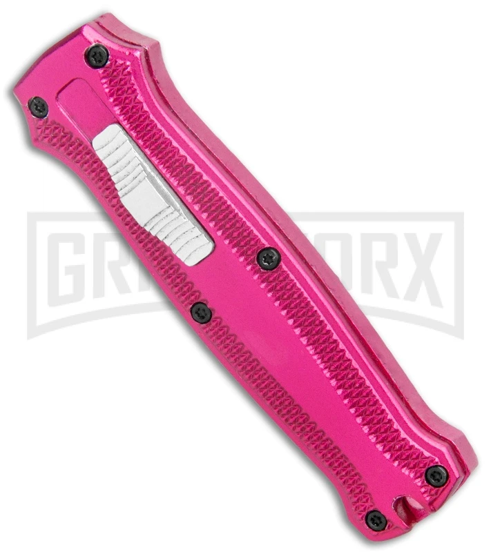 Coffin Blaster 2.0 Textured Pink DA/OTF Automatic Knife - (2" Satin) 4 Coffin Blaster 2.0 Textured Pink DA/OTF Automatic Knife - (2" Satin) - Image 2