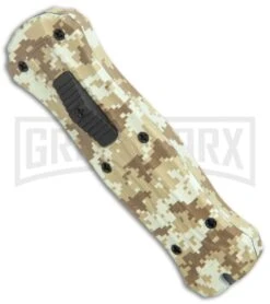 Coffin Blaster 2.0 Textured Tan Digi Camo DA/OTF Automatic - Two Tone Dagger -Grindworx Coffin Blaster 2.0 Textured Tan Digi Camo DA OTF Auto TT Dagger GX 37880 jr spine large