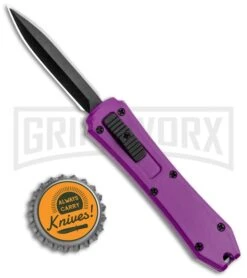 Coffin Blaster Purple DA/OTF Automatic Knife - Black Plain -Grindworx Coffin Blaster Blaster Purple DA OTF Auto Black Plain GX 35365 jr bottlecap large