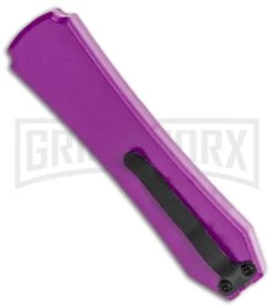 Coffin Blaster Purple DA/OTF Automatic Knife - Black Plain -Grindworx Coffin Blaster Blaster Purple DA OTF Auto Black Plain GX 35365 jr side large