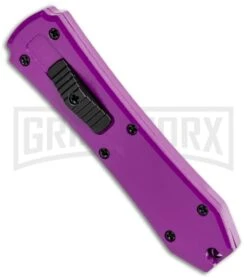 Coffin Blaster Purple DA/OTF Automatic Knife - Black Plain -Grindworx Coffin Blaster Blaster Purple DA OTF Auto Black Plain GX 35365 jr spine large