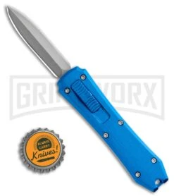 Coffin Blaster Blue DA/OTF Automatic Knife - Bead Blast Plain 9 Coffin Blaster Blue DA/OTF Automatic Knife - Bead Blast Plain -Grindworx Coffin Blaster Blue DA OTF Automatic Knife BB Plain 2706 2BL GX 35327 LS Bottlecap large