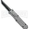 Mini Marvel Grey DA/OTF Automatic Knife - Tanto Black Plain -Grindworx Coffin Blaster Extreme Gray DA Tanto Black Plain GX 34981 jr large