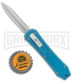 Coffin Blaster Metallic Blue DA/OTF Automatic Dagger Knife - Bead Blast Plain 9 Coffin Blaster Metallic Blue DA/OTF Automatic Dagger Knife - Bead Blast Plain -Grindworx Coffin Blaster Metallic Blue DA OTF Auto BB Serr GX 36993 jr bottlecap large