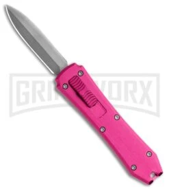 Coffin Blaster Pink DA/OTF Automatic Knife - Bead Blast Plain