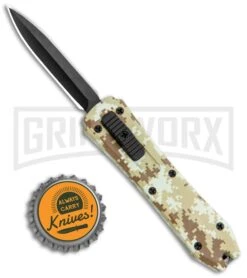 Coffin Blaster Sand Camo DA/OTF Automatic Knife - Black Plain -Grindworx Coffin Blaster Sand Camo DA OTF Auto Black Plain GX 35361 jr bottlecap large