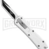 Coffin Blaster Silver DA/OTF Automatic Knife - Tanto Two-Tone -Grindworx Coffin Blaster Silver DA OTF Auto Tanto TT GX 34341 jr large