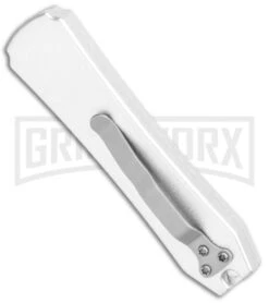 Coffin Blaster Silver DA/OTF Automatic Knife - Tanto Two-Tone -Grindworx Coffin Blaster Silver DA OTF Auto Tanto TT GX 34341 jr side large