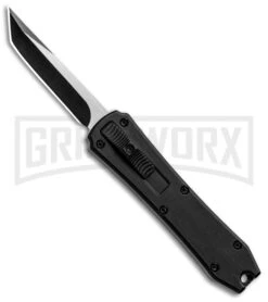Coffin Blaster Tactical Black DA/OTF Automatic Knife - Tanto Two-Tone