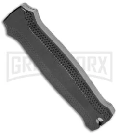 Coffin Blaster 2.0 Tactical Black Textured DA/OTF Automatic Knife - Black Plain -Grindworx Coffin Blaster Tactical Black Textured DA OTF Auto Black GX 34910 jr side large