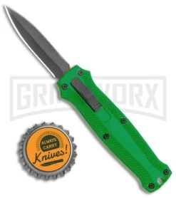Coffin Blaster 2.0 Textured Green DA/OTF Automatic 440 Knife (2" Black Satin) -Grindworx Coffin Blaster Textured Green DA OTF Auto Black Plain GX 37500 jr bottlecap large