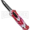 Coffin Blaster 2.0 Textured Pink Camo DA/OTF Automatic - Two Tone Plain/Serr -Grindworx Coffin Blaster Textured Pink Camo DA OTF Auto 440 Black Satin Serr GX 37637 jr large