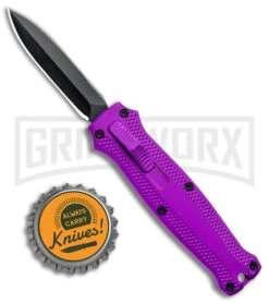 Coffin Blaster Textured Purple DA/OTF Automatic 440 Knife (2" Black Satin) -Grindworx Coffin Blaster Textured Purple DA OTF Auto 440 Black GX 37636 jr bottlecap large