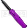 Coffin Blaster Textured Purple DA/OTF Automatic 440 Knife (2" Black Satin) -Grindworx Coffin Blaster Textured Purple DA OTF Auto 440 Black GX 37636 jr large