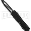 Nocturnal D/A OTF Automatic Knife Black - Dagger Black Plain -Grindworx Dagger DA OTF black handle black plain BP 26364 er large