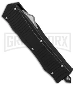 Nocturnal D/A OTF Automatic Knife Black - Dagger Black Plain -Grindworx Dagger DA OTF black handle black plain BP 26364 er spine large