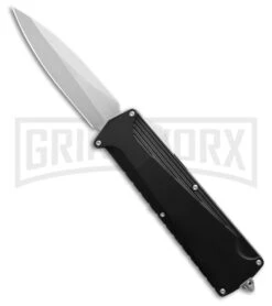 Daggerr Knives Koschei Black Aluminum Double Action OTF Knife - Satin Plain