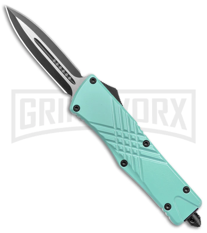 Demolisher OTF Automatic Knife Clip Point Mint - Two Tone Plain 3 Demolisher OTF Automatic Knife Clip Point Mint - Two Tone Plain
