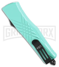 Demolisher OTF Automatic Knife Clip Point Mint - Two Tone Plain 8 Demolisher OTF Automatic Knife Clip Point Mint - Two Tone Plain -Grindworx Demolisher OTF Auto Dagger Mint TT GX 40640 jr side large