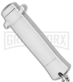 Enzo OTF Gray Automatic Keychain Knife - Satin Spear Point Plain 8 Enzo OTF Gray Automatic Keychain Knife - Satin Spear Point Plain -Grindworx Enzo OTF Gray Auto Keychain Satin SP GX 38958 jr side large